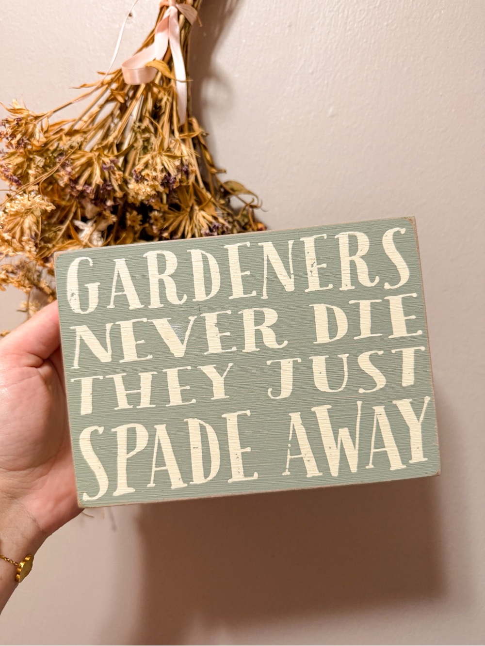 Wooden Hanging or Sitting Gardener Sign